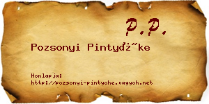 Pozsonyi Pintyőke névjegykártya